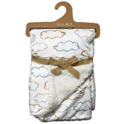 Wholesale - 2 Ply Cloud Printed Mink Blanket wSolid Sherpa C/P 48, UPC: 195010077705